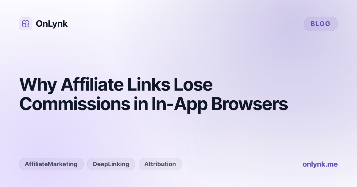 Why Affiliate Links Lose Commissions in In-App Browsers