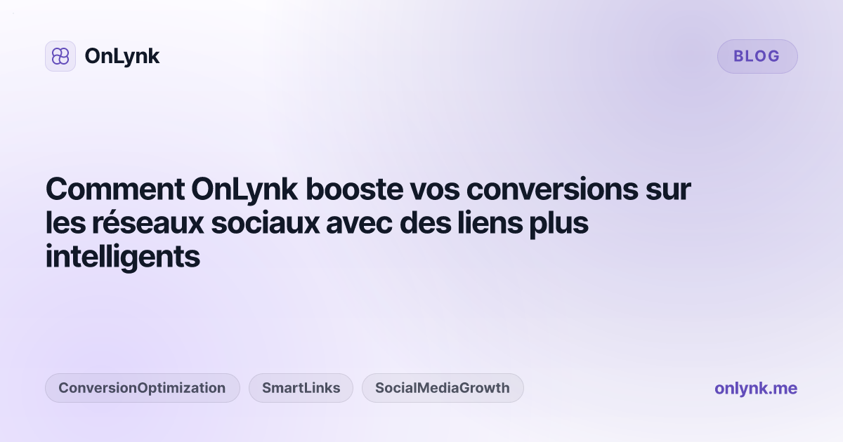 Comment OnLynk booste vos conversions sur les réseaux sociaux avec des liens plus intelligents